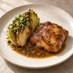 Coriander Chicken, Cabbage Fondant and Lime–Shallot Jus - Fresh Start 30: A Journey To Better Health Coriander Chicken, Cabbage Fondant and Lime–Shallot Jus